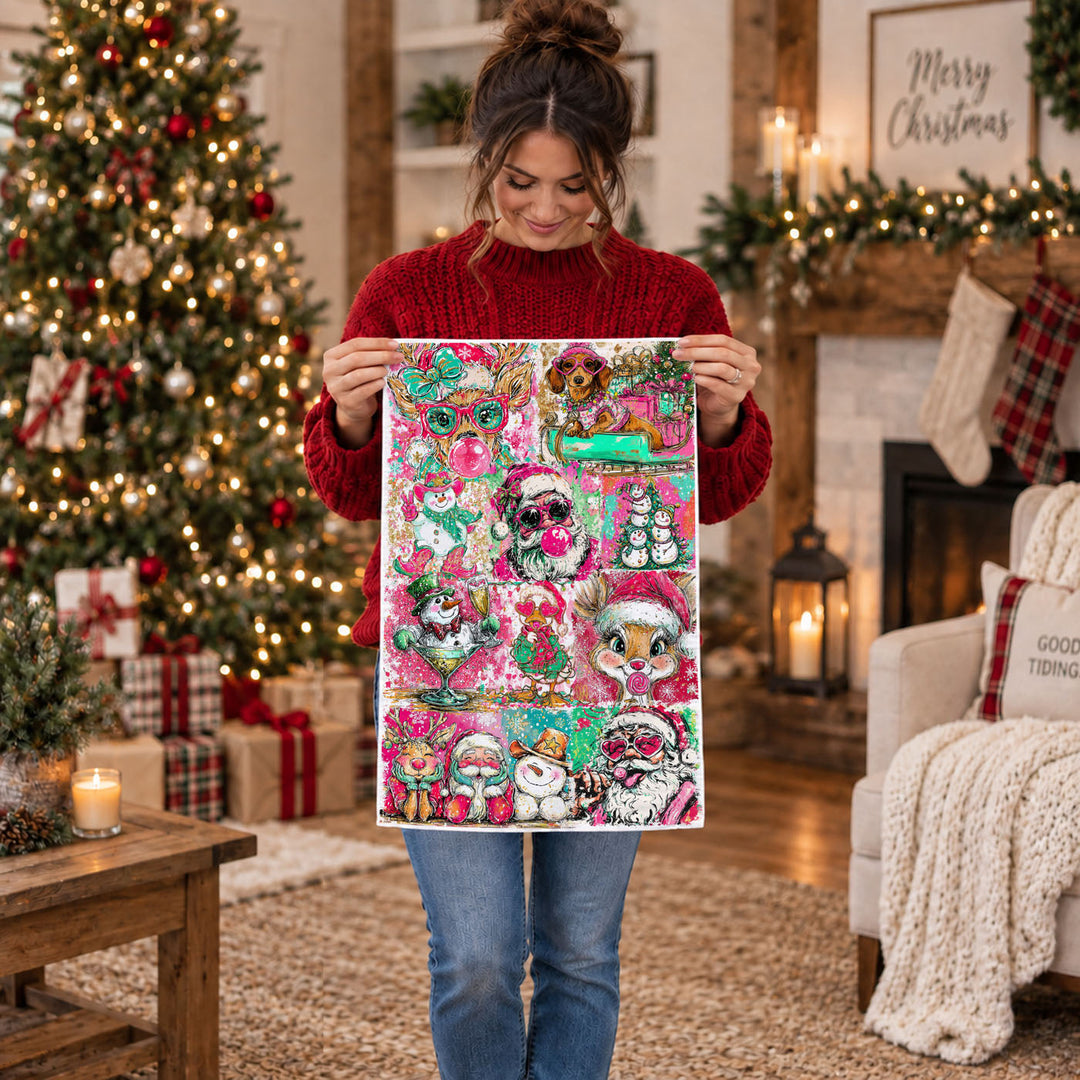 Merry Shenanigans Christmas Kitchen Tea Towel Funny Holiday Decor Cheeky Gift