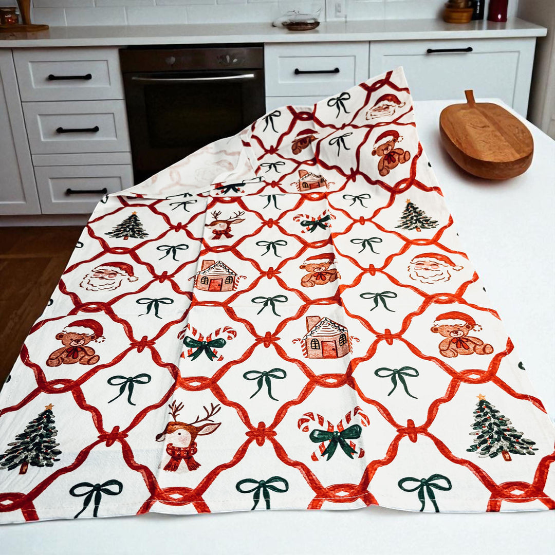 Vintage Christmas Variety Cotton Kitchen Tea Towel Holiday Decor Great Gift Idea