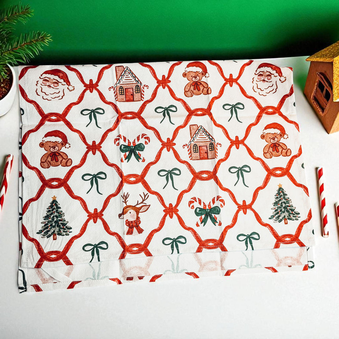 Vintage Christmas Variety Cotton Kitchen Tea Towel Holiday Decor Great Gift Idea