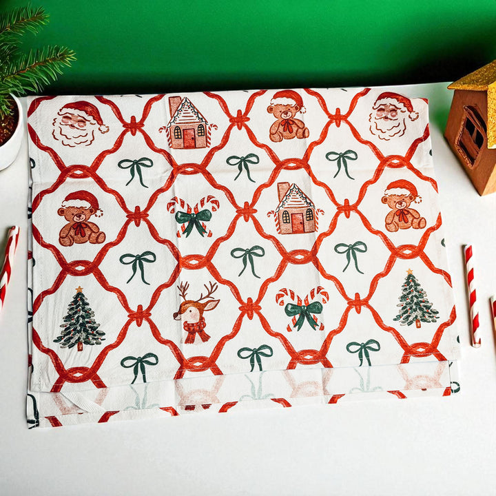 Vintage Christmas Variety Cotton Kitchen Tea Towel Holiday Decor Great Gift Idea