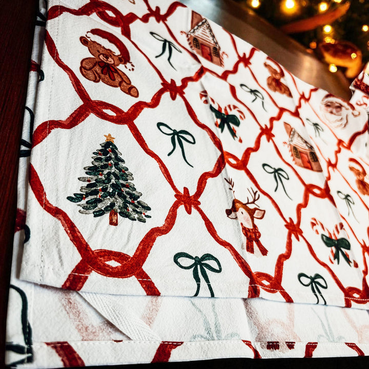 Vintage Christmas Variety Cotton Kitchen Tea Towel Holiday Decor Great Gift Idea