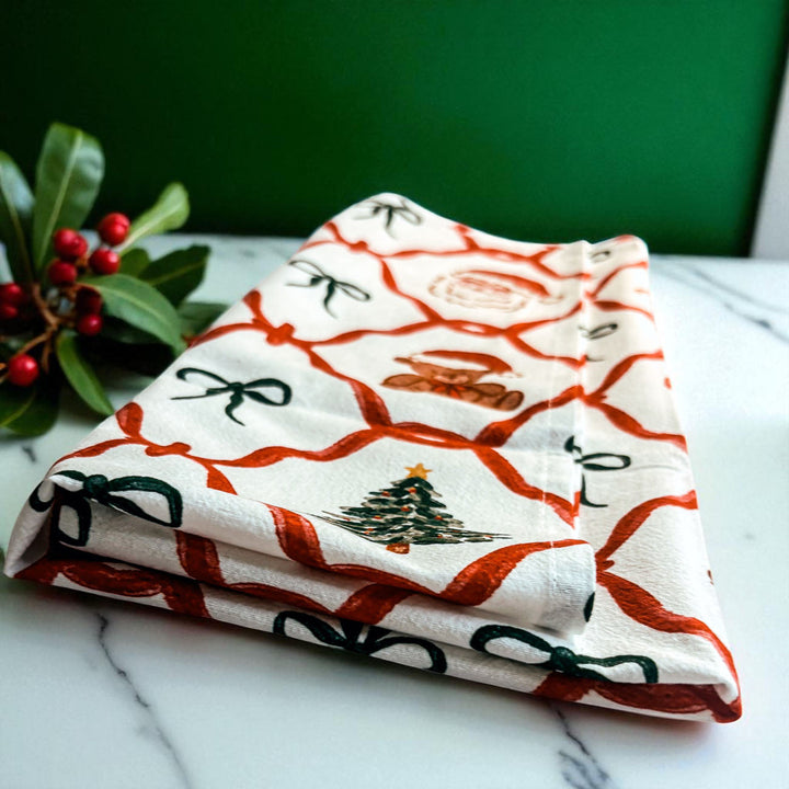 Vintage Christmas Variety Cotton Kitchen Tea Towel Holiday Decor Great Gift Idea