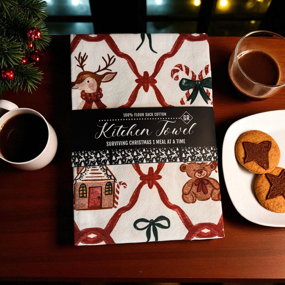 Vintage Christmas Variety Cotton Kitchen Tea Towel Holiday Decor Great Gift Idea