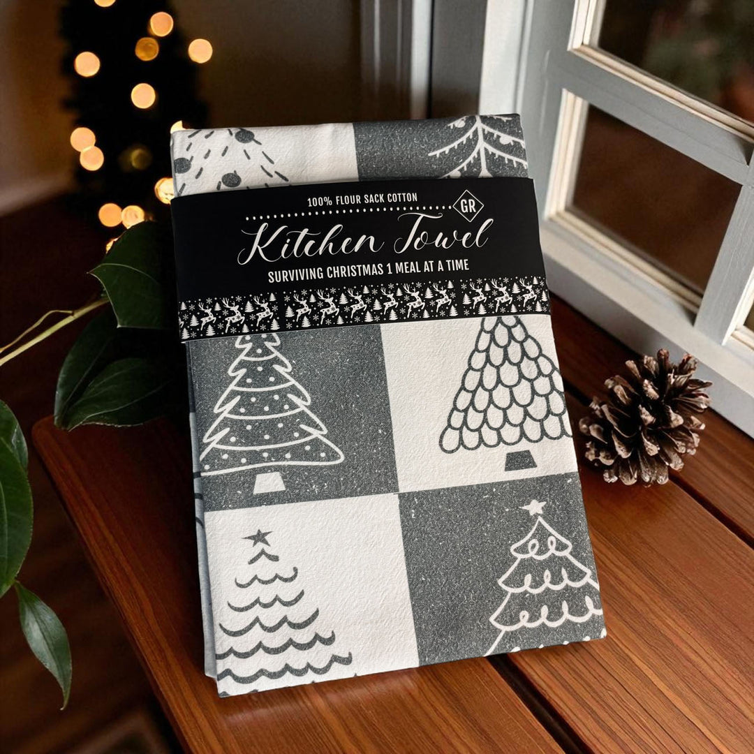 Christmas Tree Flour Sack Cotton Kitchen Tea Towel Holiday Decor Great Gift Idea