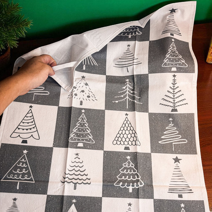 Christmas Tree Flour Sack Cotton Kitchen Tea Towel Holiday Decor Great Gift Idea