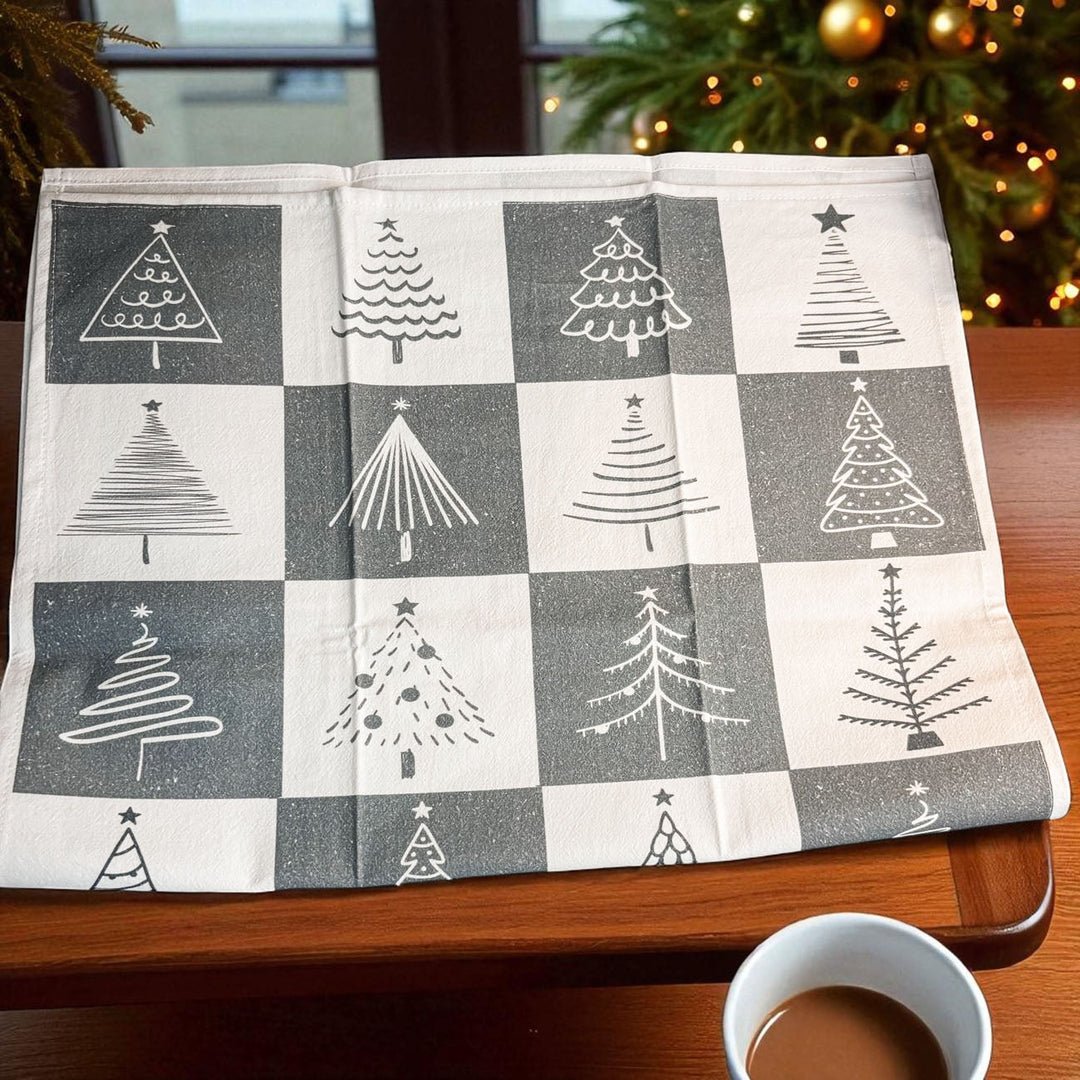Christmas Tree Flour Sack Cotton Kitchen Tea Towel Holiday Decor Great Gift Idea