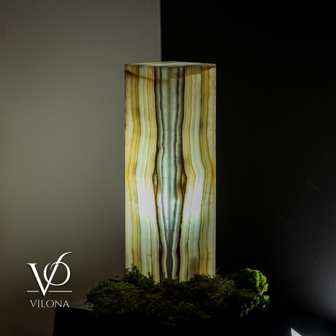 White Ice Onyx Lamp (Exotic Druzy Table Lamp 