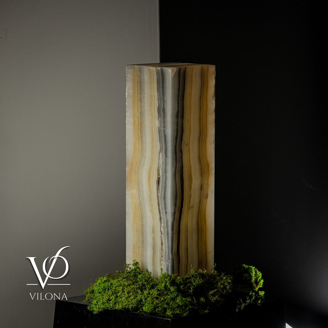 White Ice Onyx Lamp (Exotic Druzy Table Lamp 