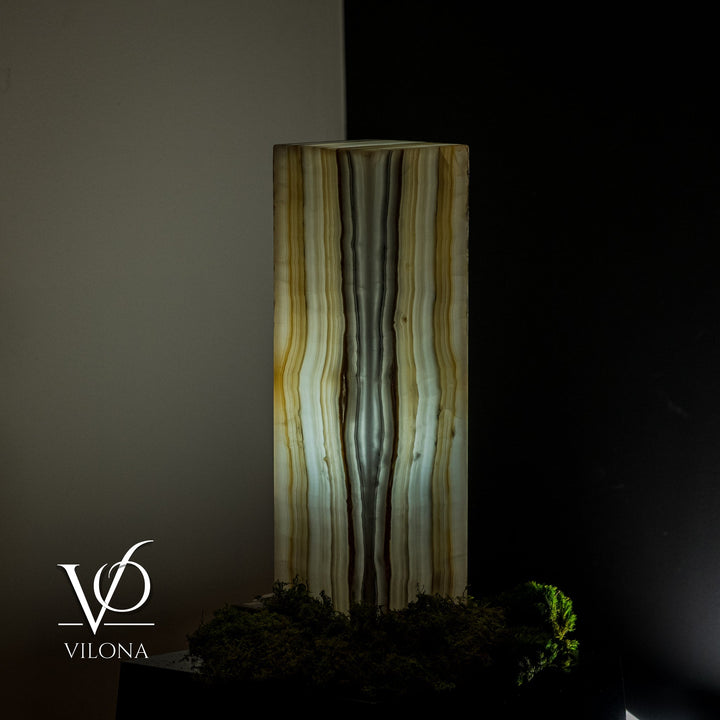 White Ice Onyx Lamp (Exotic Druzy Table Lamp 