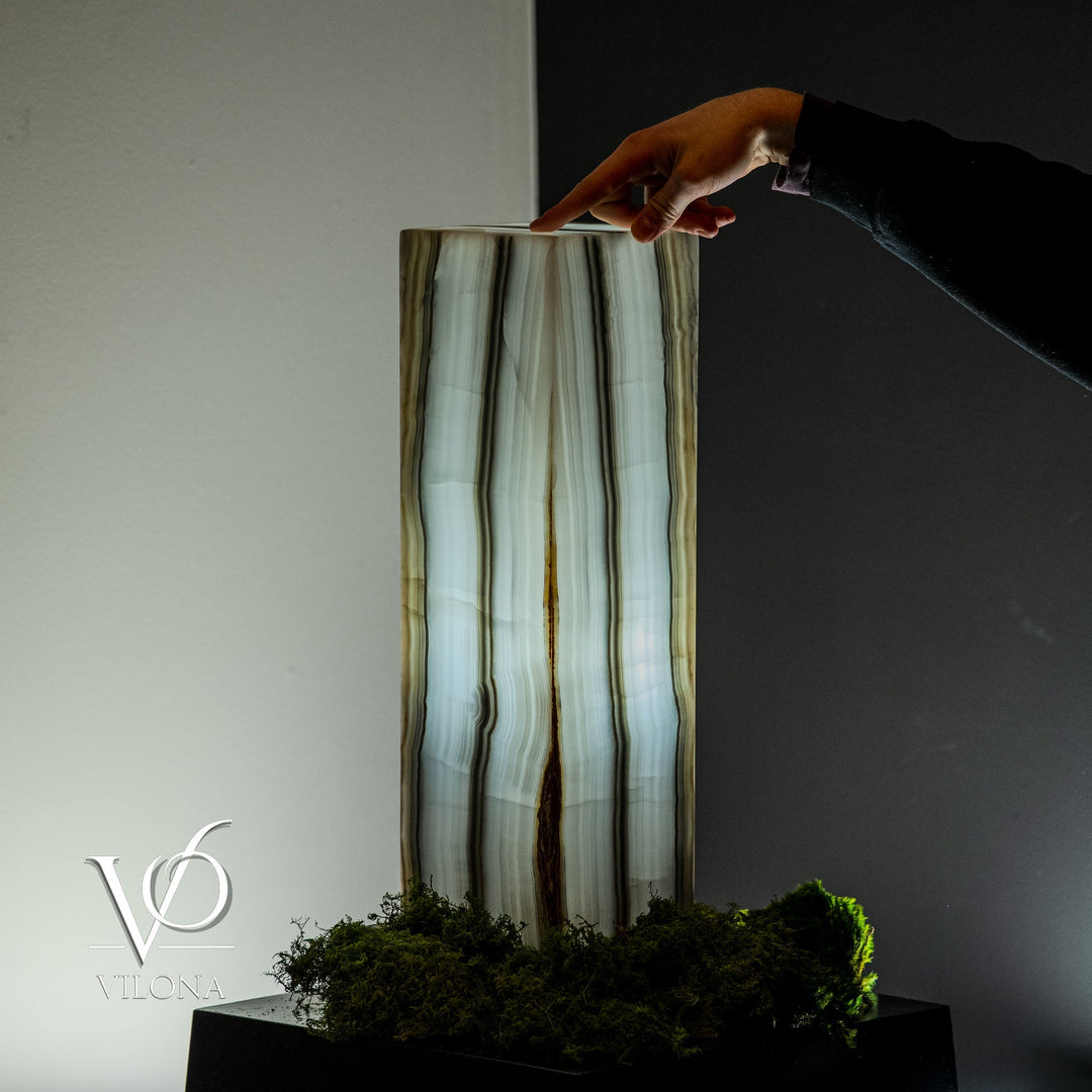 White Ice Onyx Lamp (Exotic Table Lamp 
