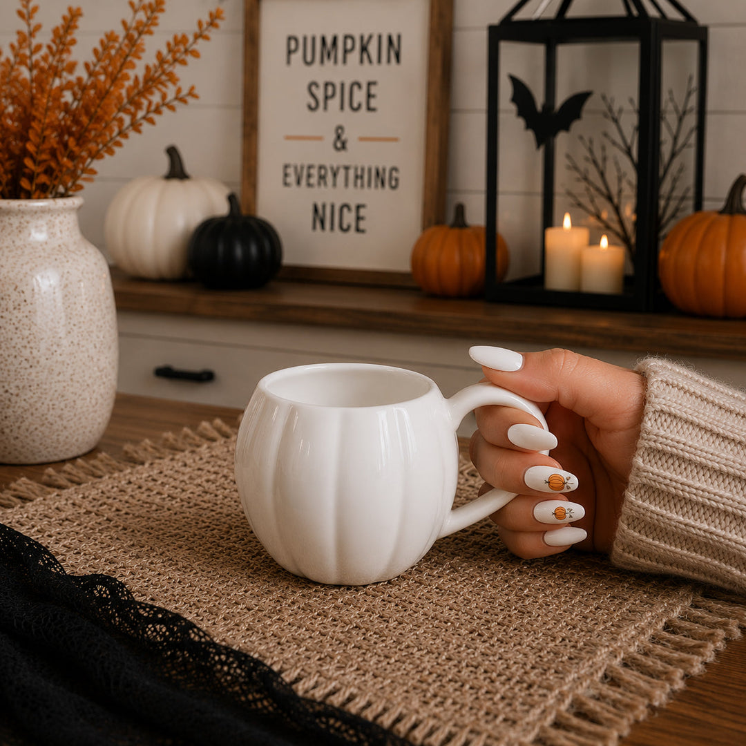 Pumpkin Shaped Ceramic Coffee Mug 16.8oz Fall Drinkware Great Gift for Friends