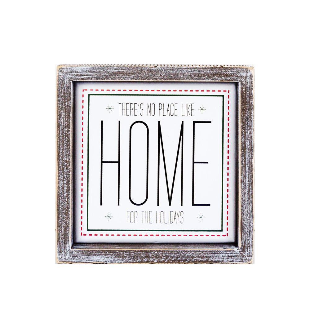 No Place Like Home for the Holidays Framed Christmas Sign 7 Inch Great Gift Idea