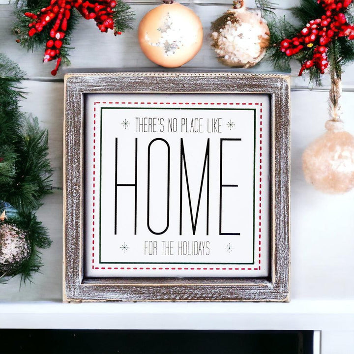 No Place Like Home for the Holidays Framed Christmas Sign 7 Inch Great Gift Idea