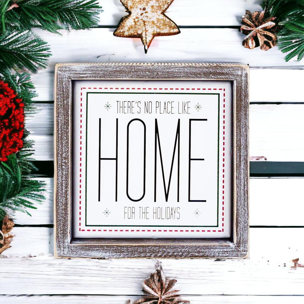No Place Like Home for the Holidays Framed Christmas Sign 7 Inch Great Gift Idea