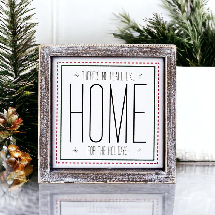 No Place Like Home for the Holidays Framed Christmas Sign 7 Inch Great Gift Idea