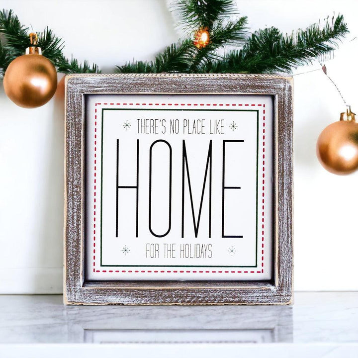No Place Like Home for the Holidays Framed Christmas Sign 7 Inch Great Gift Idea
