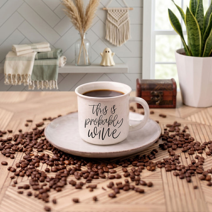 Probably Wine Ceramic Coffee Mug 14oz Funny Coffee Lover Cheeky Gift for Friends