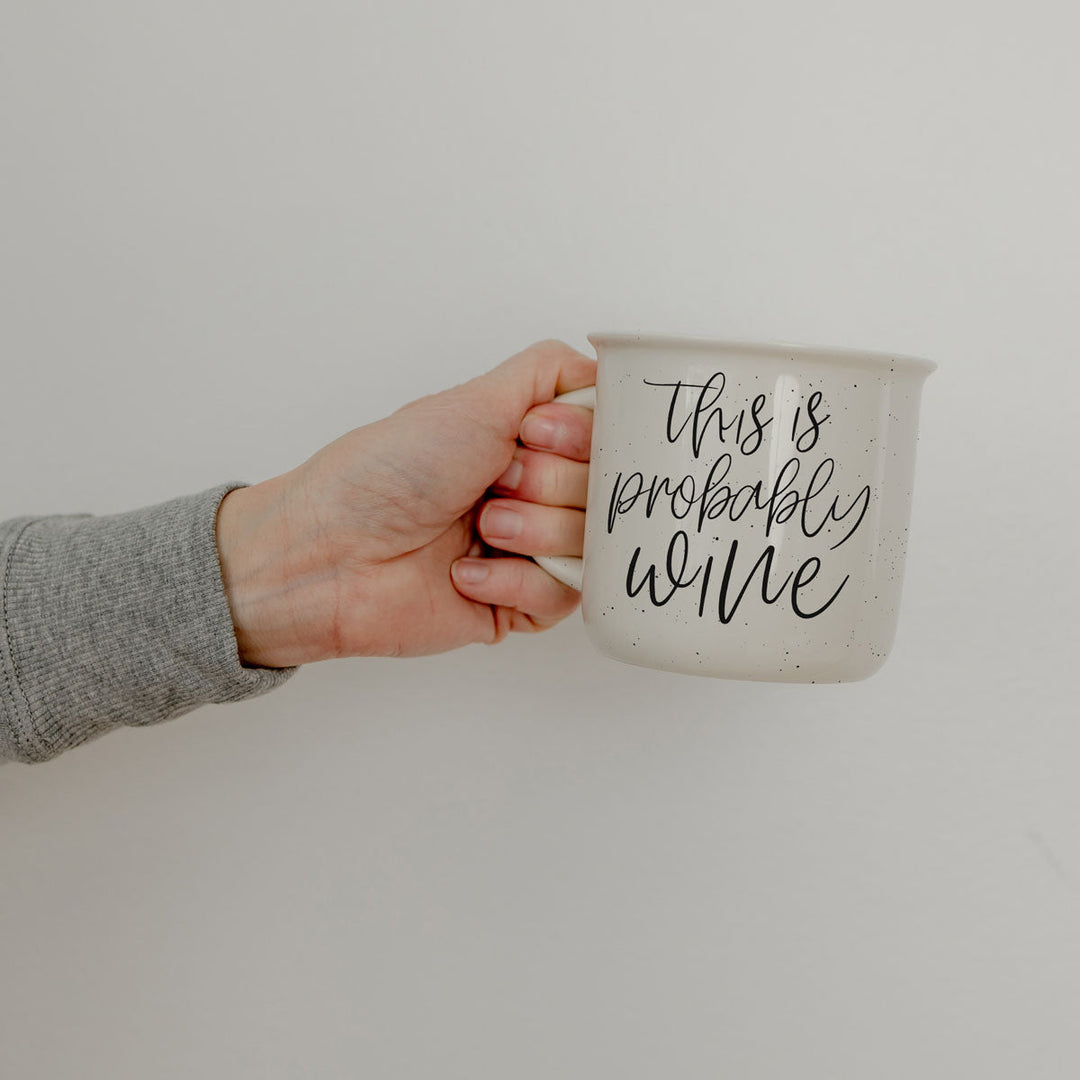 Probably Wine Ceramic Coffee Mug 14oz Funny Coffee Lover Cheeky Gift for Friends